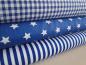 Preview: Verschiedene Baumwollstoffe in blau.