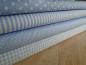 Preview: Verschiedene Baumwollstoffe in hellblau..