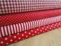 Preview: Verschiedene Baumwollstoffe in rot.