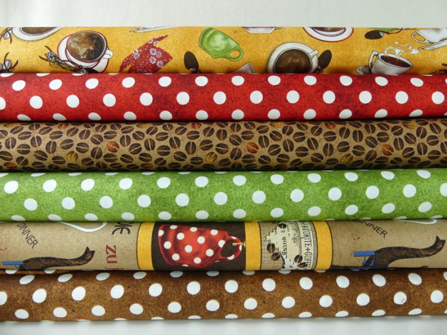 Preview: Verschiedene Patchworkstoffe von Quilting Treasures aus der Serie Daily Grind.