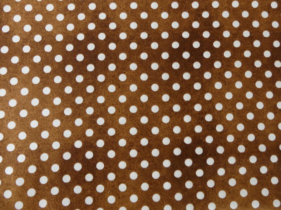 Preview: Stoff mit weißen Punkten auf braunem Untergrund von Quilting Treasures aus der Serie Daily Grind.