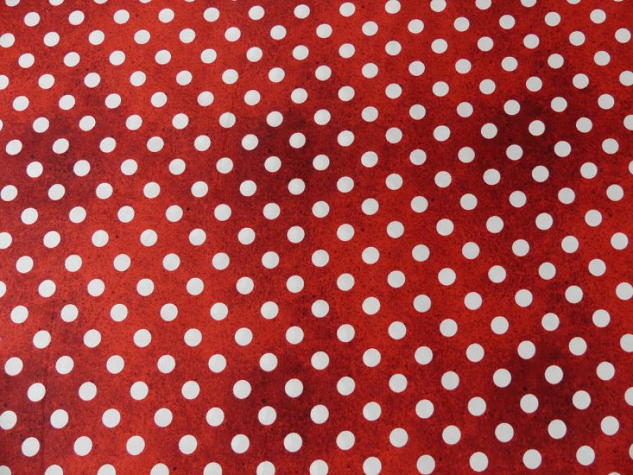Preview: Stoff mit weißen Punkten auf rotem Untergrund von Quilting Treasures aus der Serie Daily Grind.