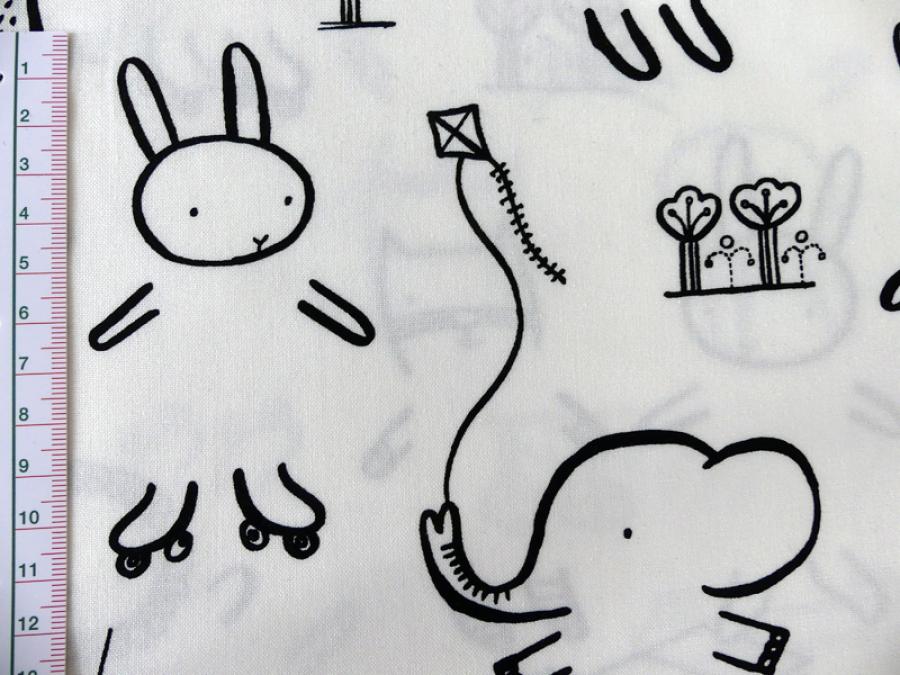 Preview: Patchworkstoff. Figur Hase Detailansicht mit Maß.