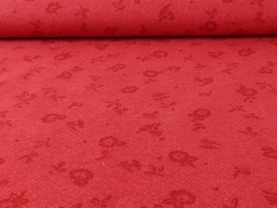 Preview: Kleine dunkelrote Blüten auf einem etwas helleren, roten Hintergrund.