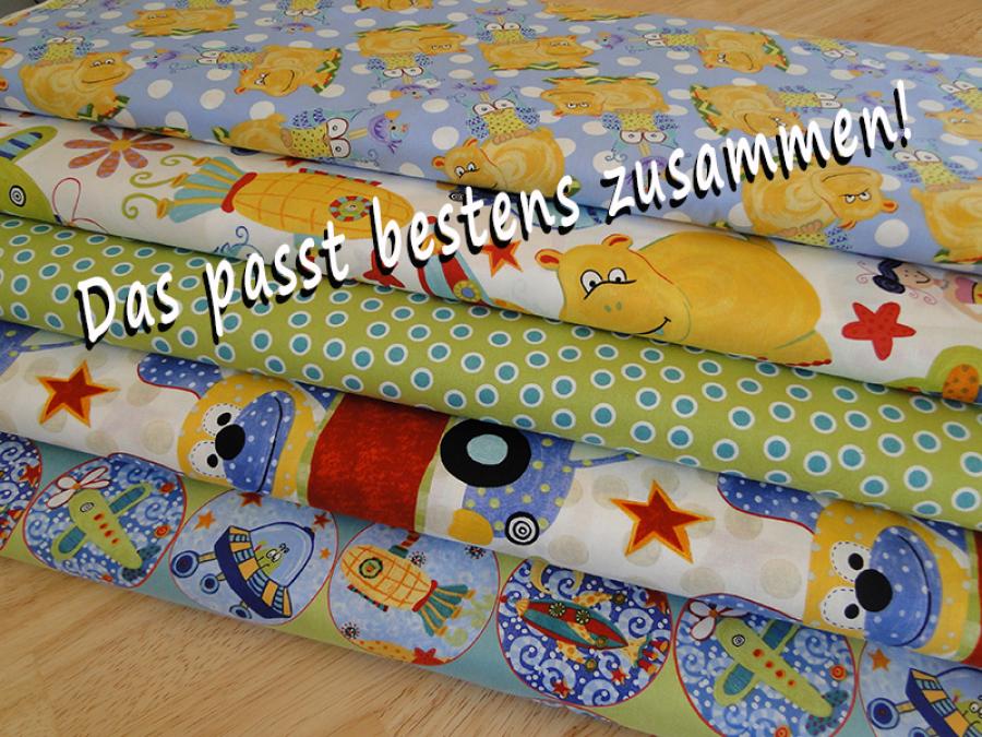 Preview: Verschiedene Patchworkstoffe für Babies und Kinder.