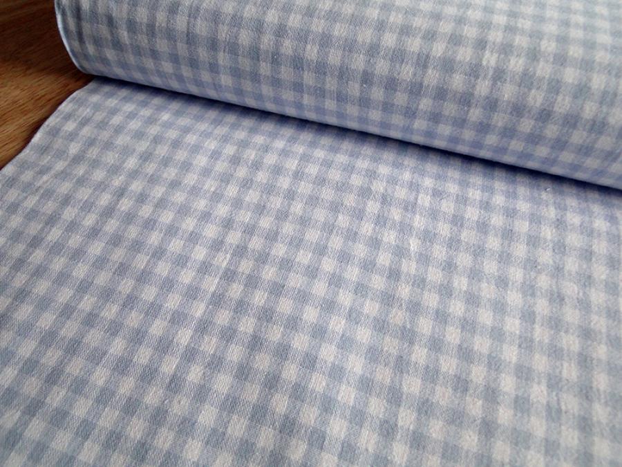 Baumwollstoff, Karo,0,5cm, hellblau