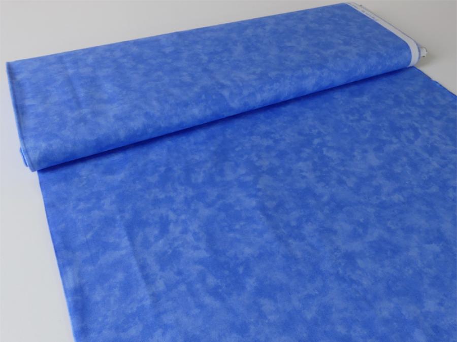 Patchworkstoff, Meterware. Blau,  mittelblauer marmorierter Klassiker von Moda aus der Serie Marbles.