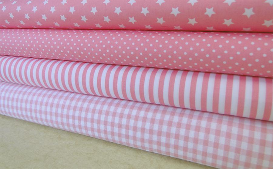 Preview: Verschiedene Baumwollstoffe in rosa.