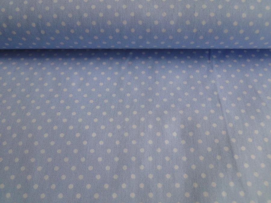 Baumwollstoff, Punkte 0,2cm hellblau