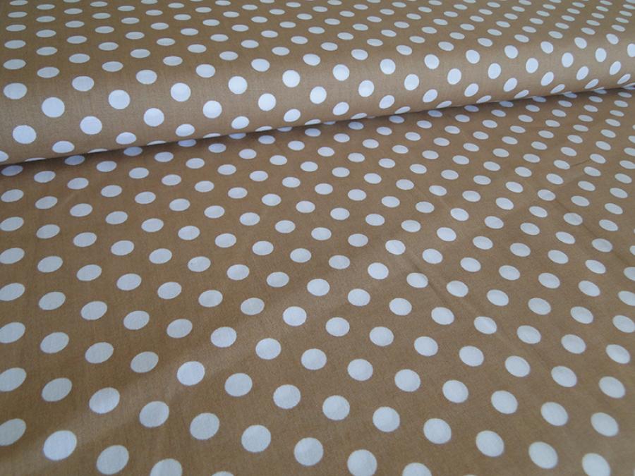 Baumwollstoff, Meterware,Punkte, beige