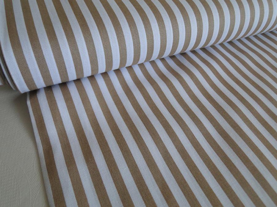 Baumwollstoff, Streifen 0,5cm, beige