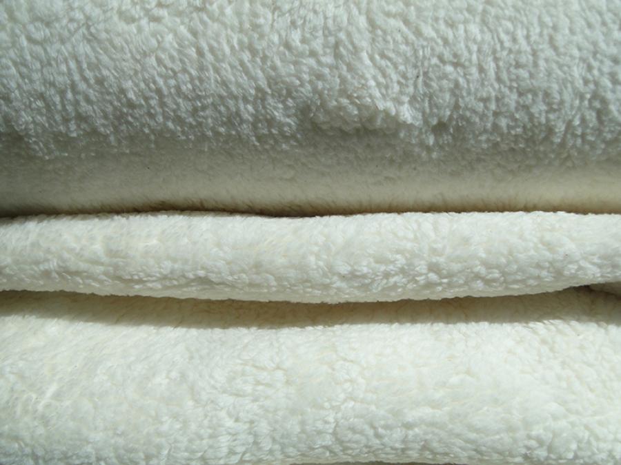 Teddy Plüsch Meterware Fleece wollweiß ecru