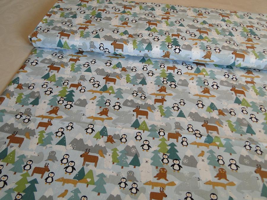 Patchworkstoff mit mini Pinguinen von Timeless Treasures.