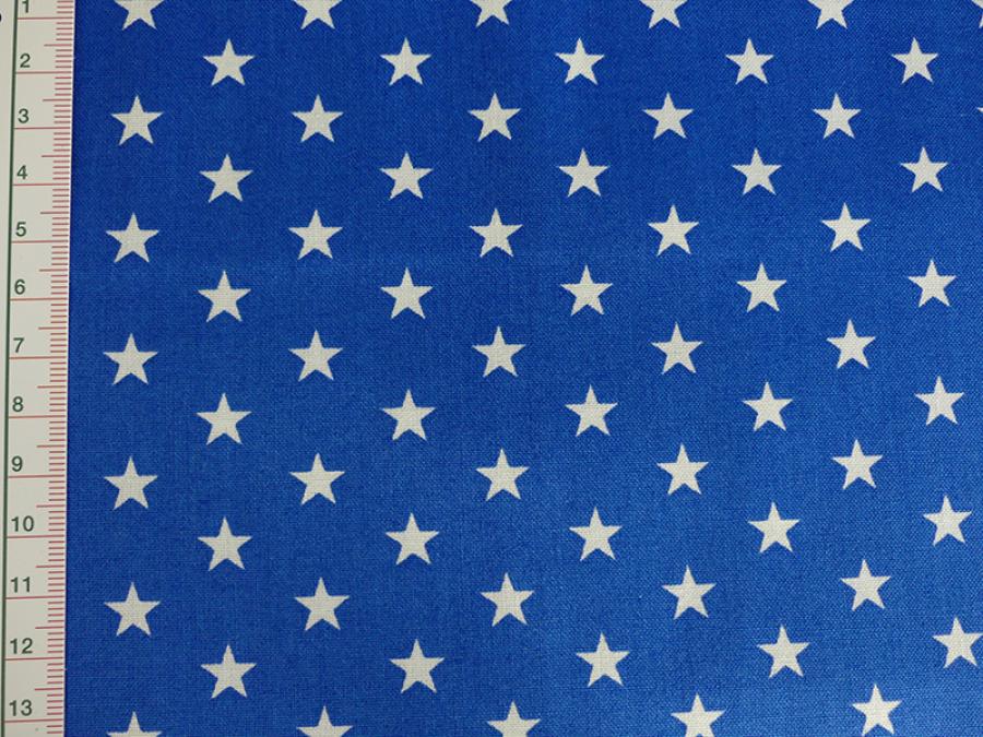 Preview: Verschiedene Baumwollstoffe in royal blau. Detailansicht mit Maß.