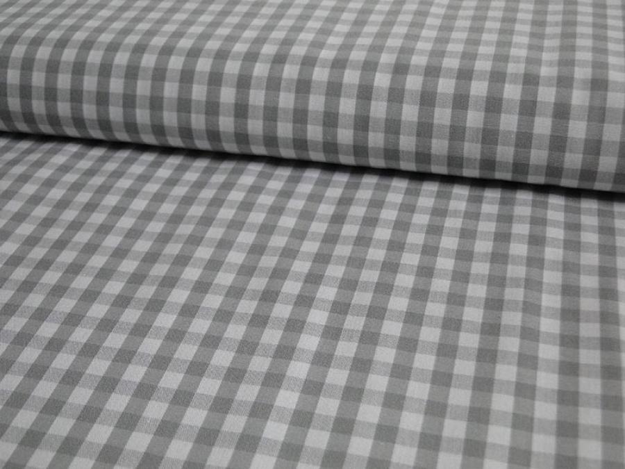Baumwollstoff, Karo,0,5cm, grau