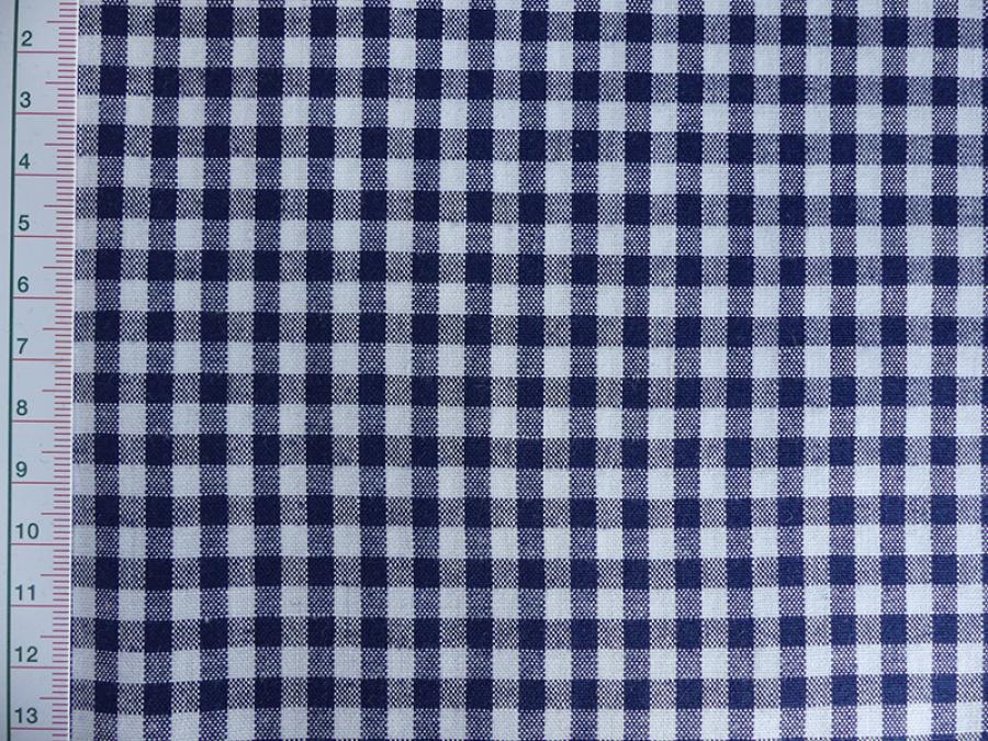 Preview: Baumwollstoff, karo 0,5cm, marine blau. Detailansicht mit Maß.
