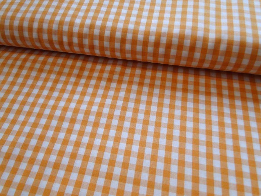 Baumwollstoff, Karo,0,5cm, orange