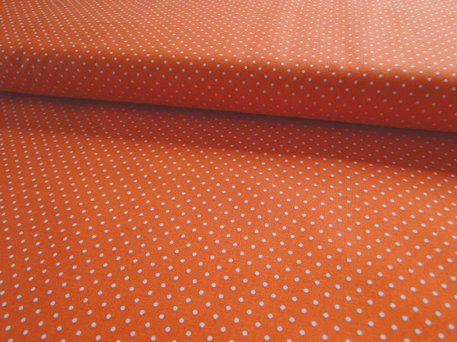 Baumwollstoff, Punkte,0,2cm, orange