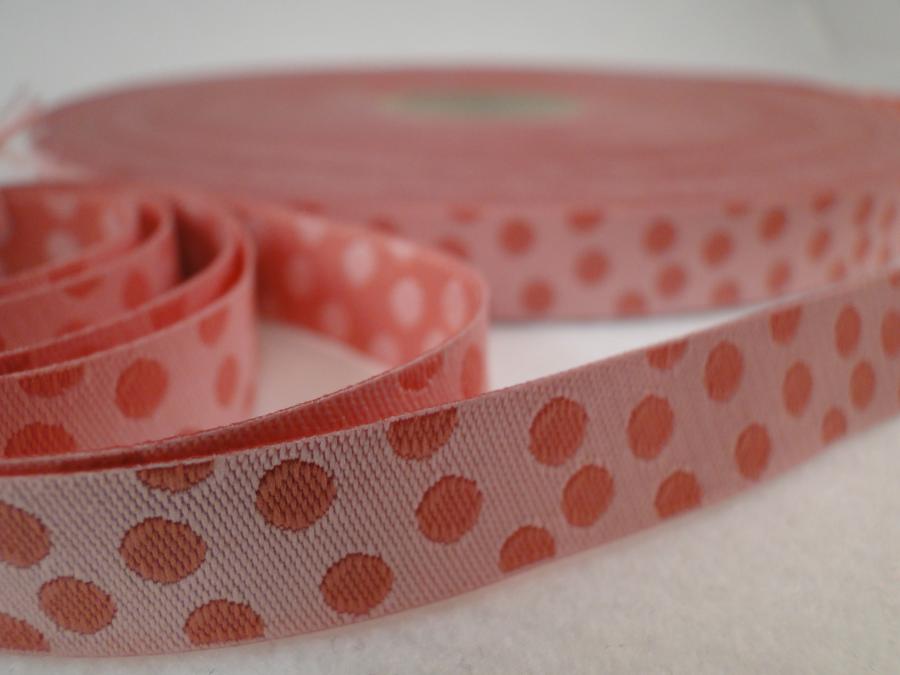 Webband rosa mit rosa Punkten Ton in Ton