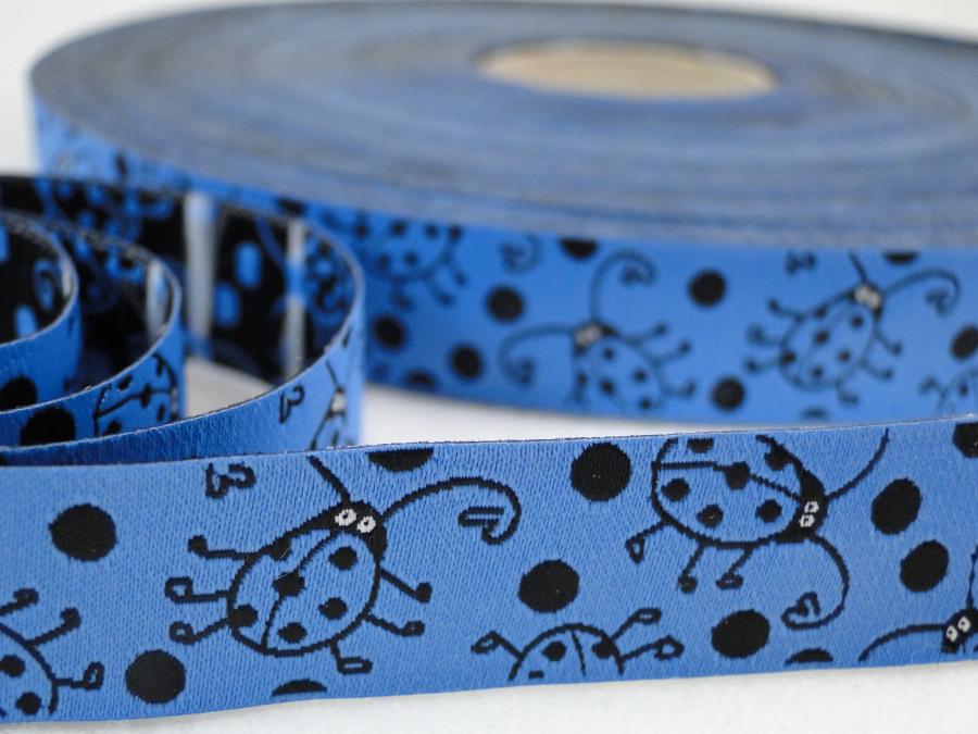 Webband Marienfäfer blau 1