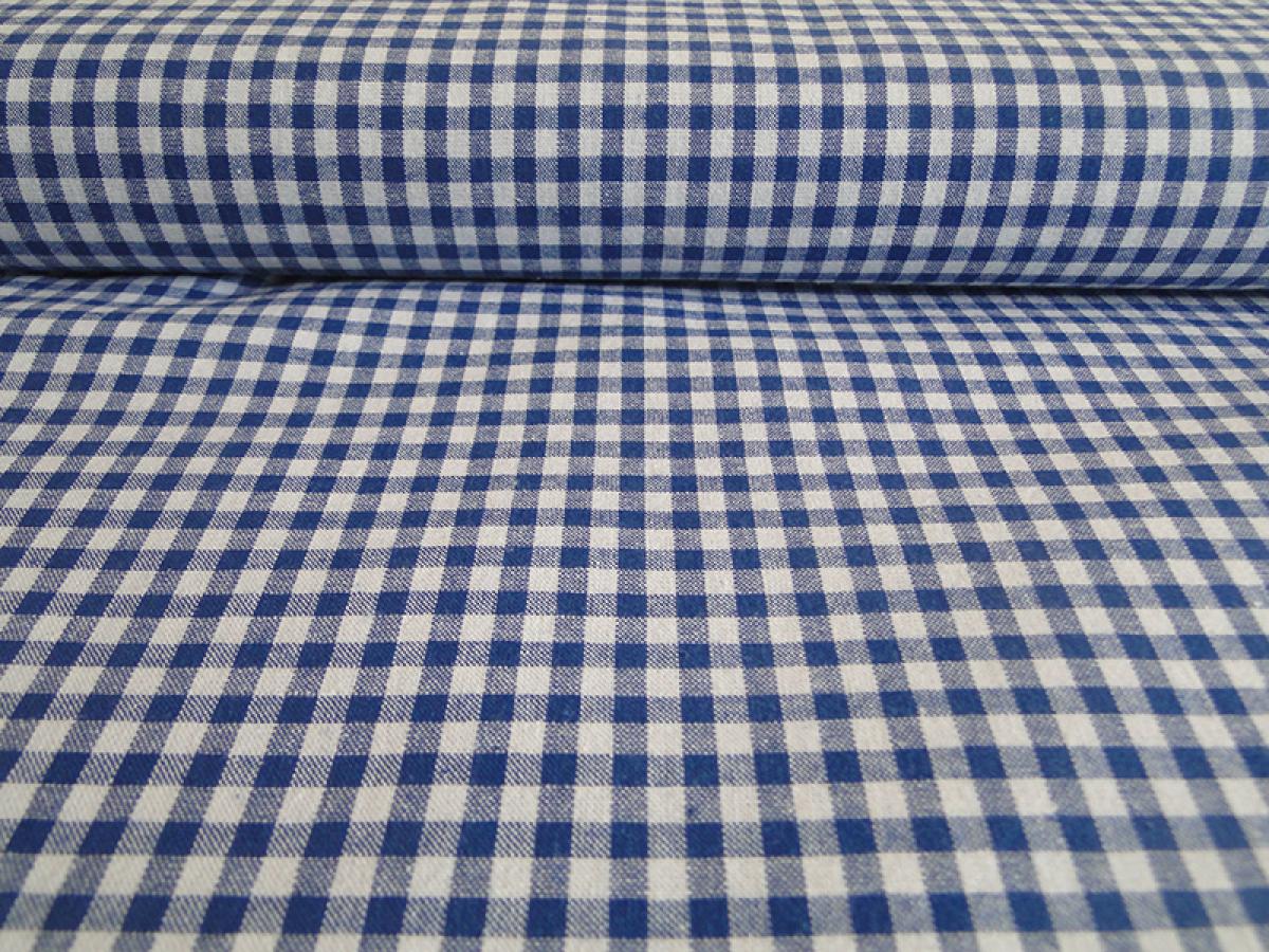 Baumwollstoff, karo 0,5cm, blau