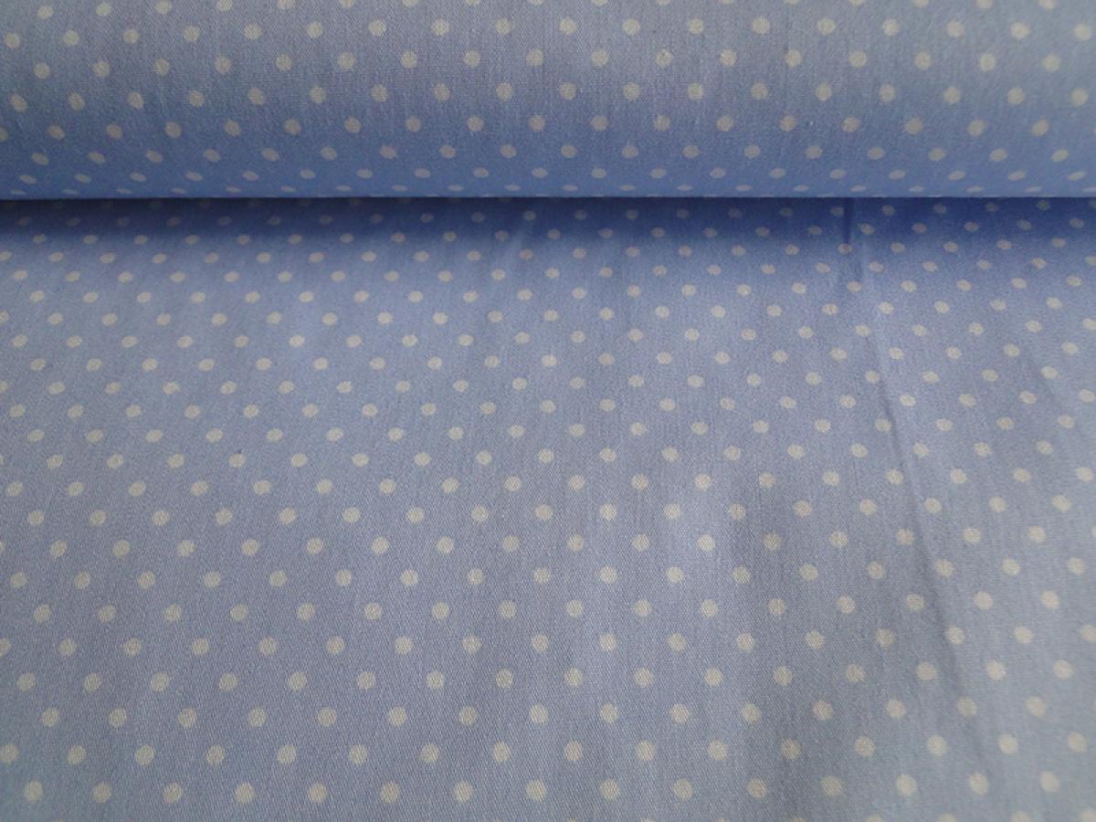 Baumwollstoff, Punkte 0,2cm hellblau
