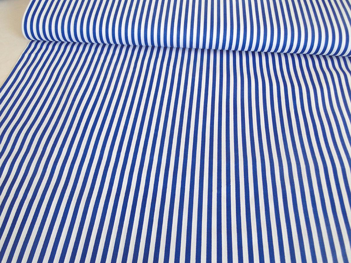 Baumwollstoff, Streifen 0,5cm, blau