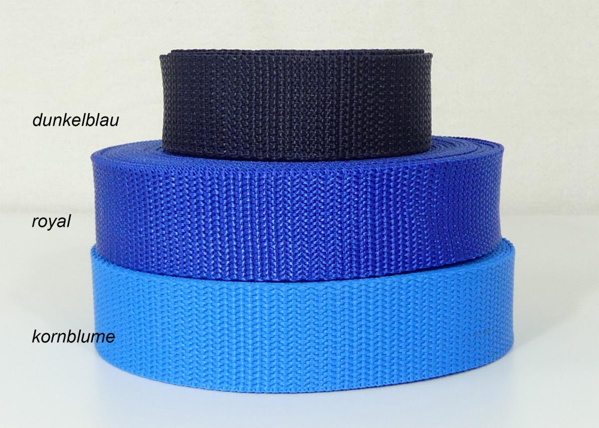 Gurtband 30mm dunkelblau. royal. kornblume