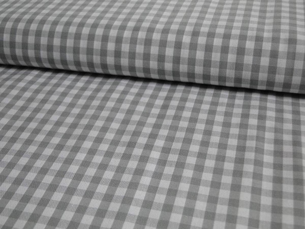 Baumwollstoff, Karo,0,5cm, grau