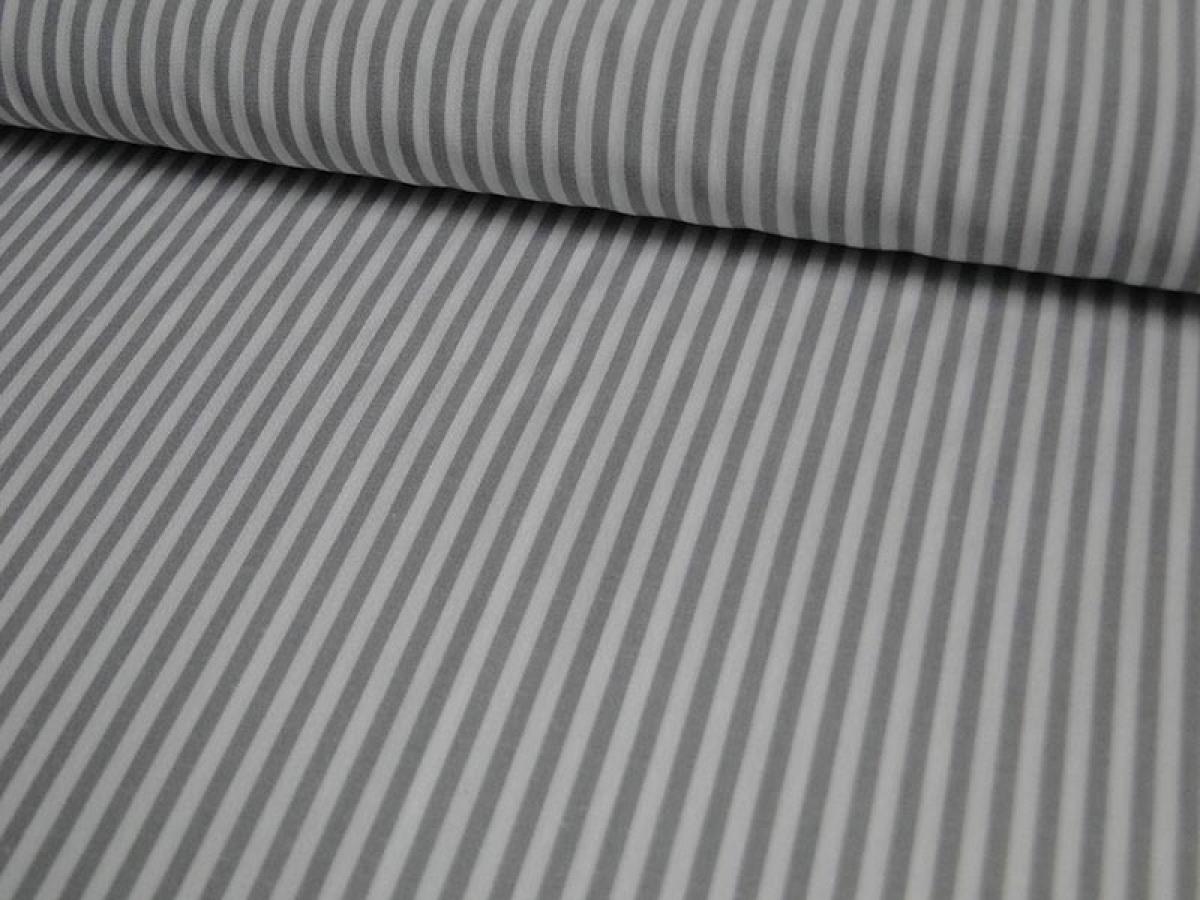 Baumwollstoff, Streifen,0,3cm, grau