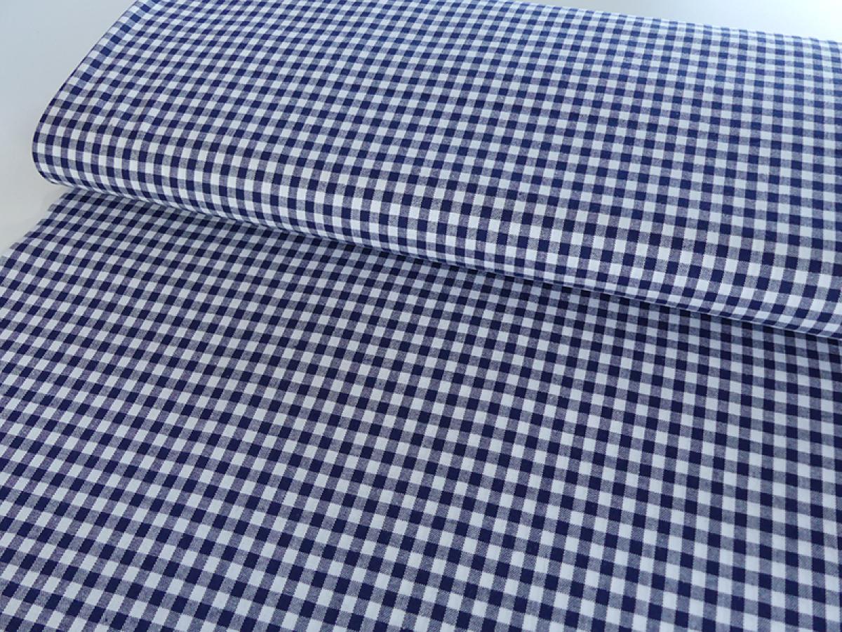 Baumwollstoff, karo 0,5cm, marine blau