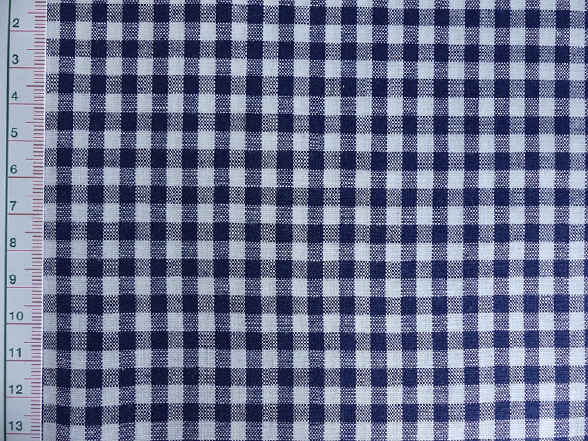 Baumwollstoff, karo 0,5cm, marine blau. Detailansicht mit Maß.