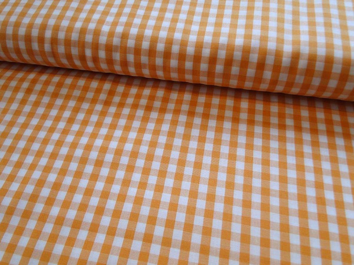 Baumwollstoff, Karo,0,5cm, orange