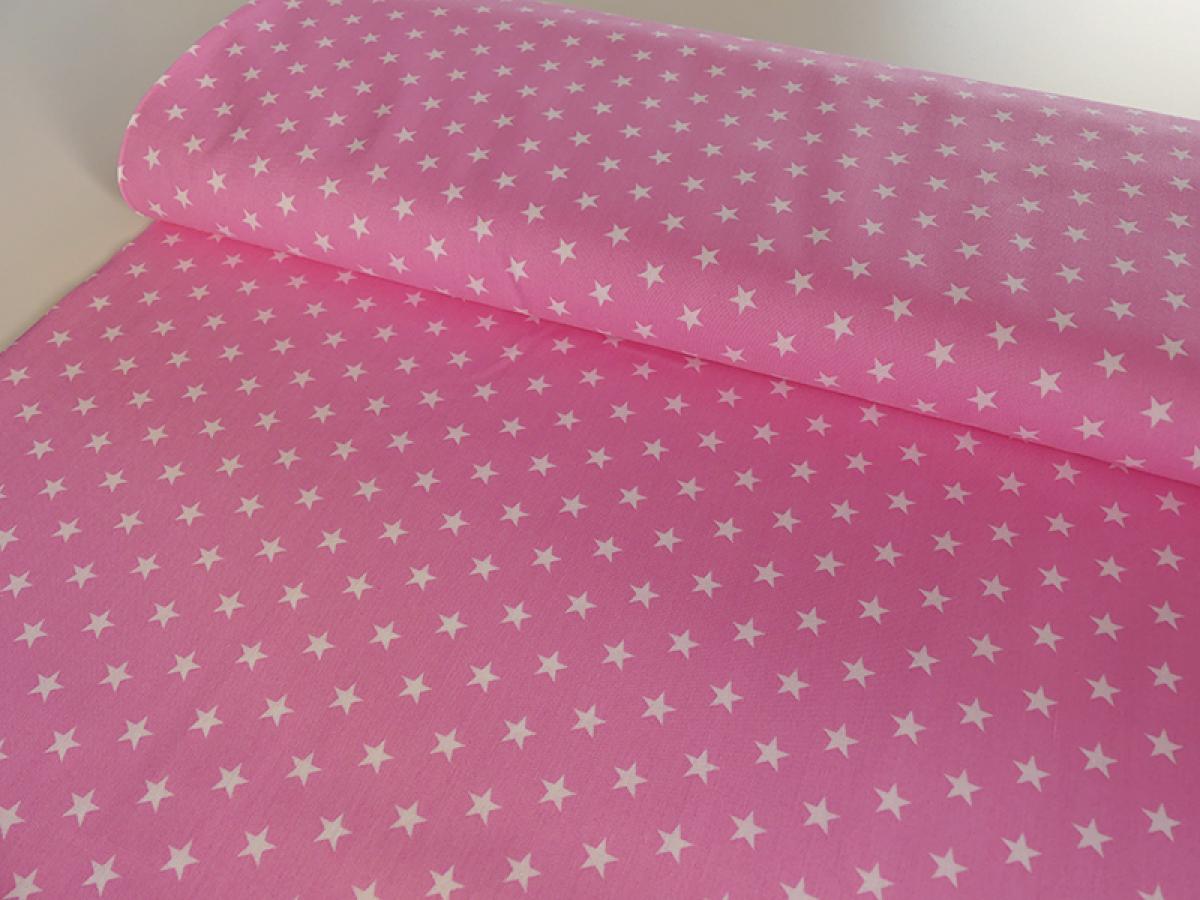 Baumwollstoff, Sterne,0,9cm, rosa